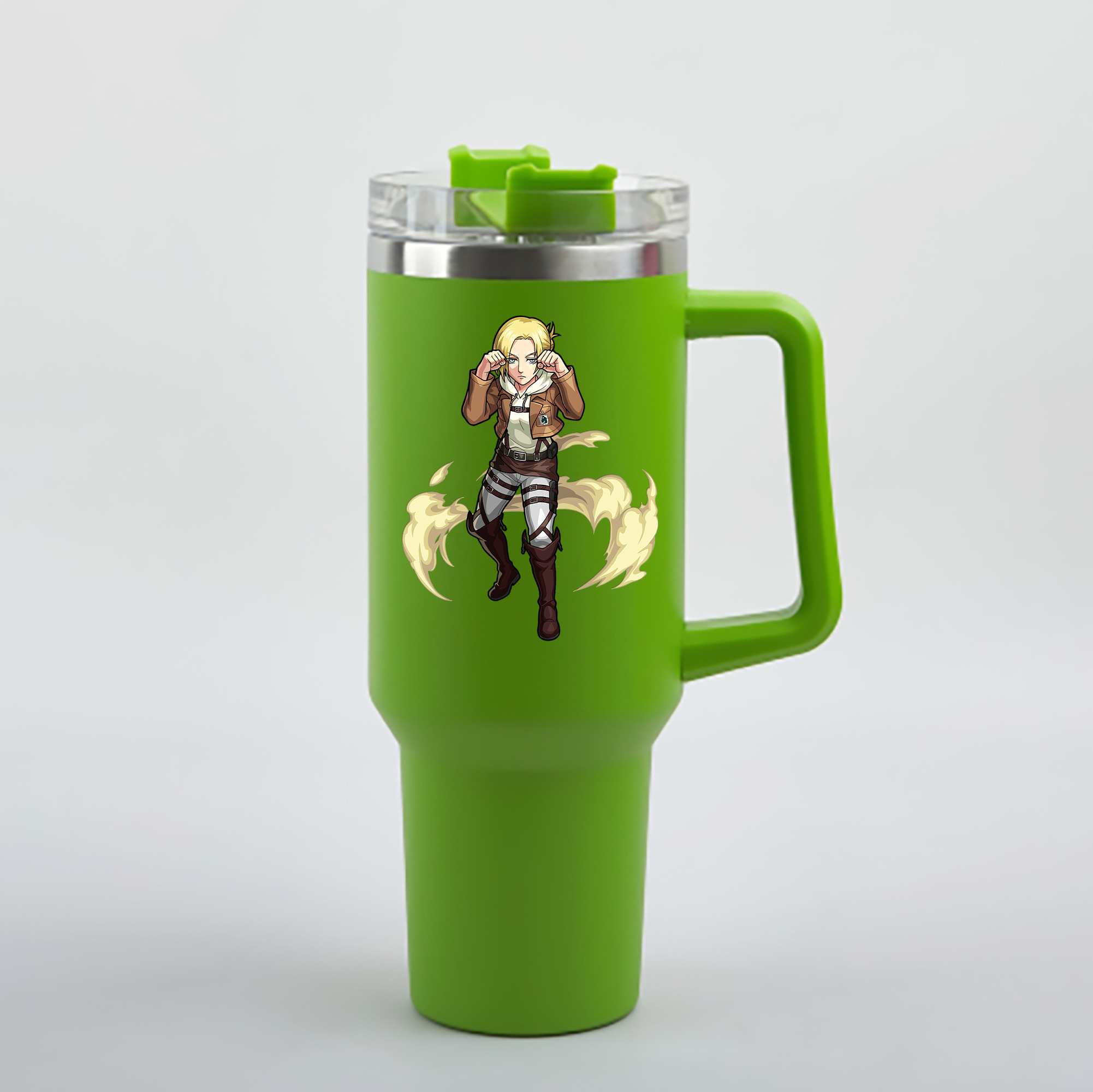 （画像用） 進撃の巨人 アニ・レオンハート Attack on Titan Annie Leonhart 1200mL車用タンブラー - クリスタルステッカー（プラスチックストロー付き）